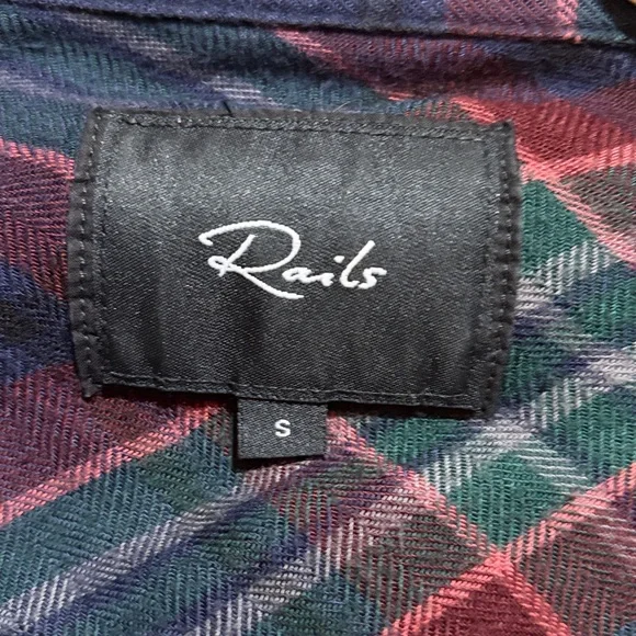 Rails Hunter Marine Rose Teal Plaid Flannel Button Down Long Sleeve Shirt Small - Picture 4 of 10